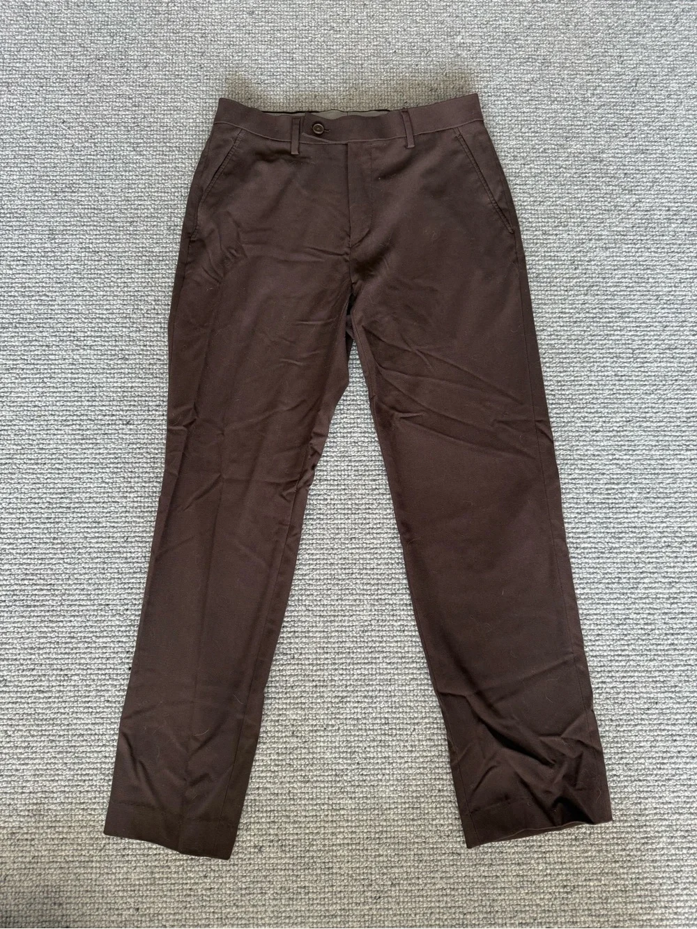 Calvin Klein Men's Slim Fit Solid Dress Pants Brown Work Slacks 30W x 30L